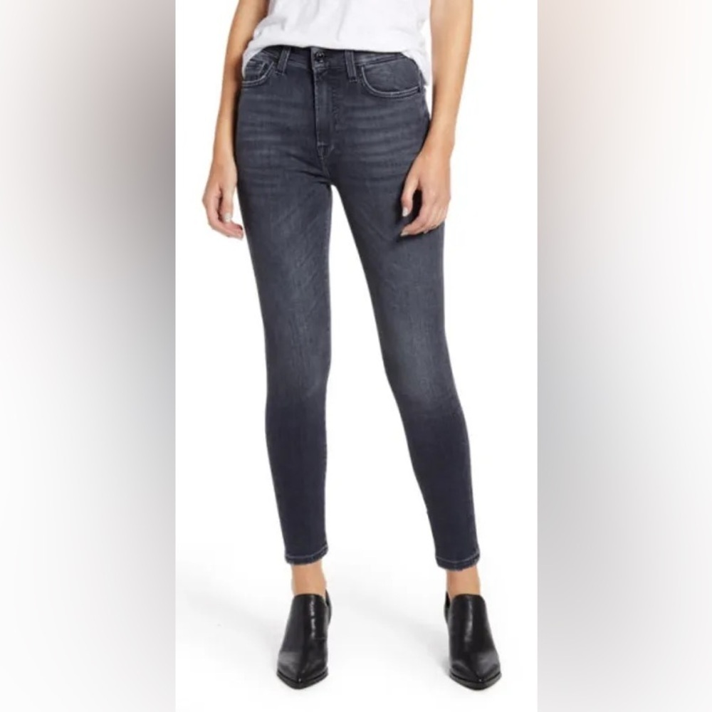 7 For All Mankind High Waist Ankle Skinny Jeans in Luxe Vintage Honest Size 26